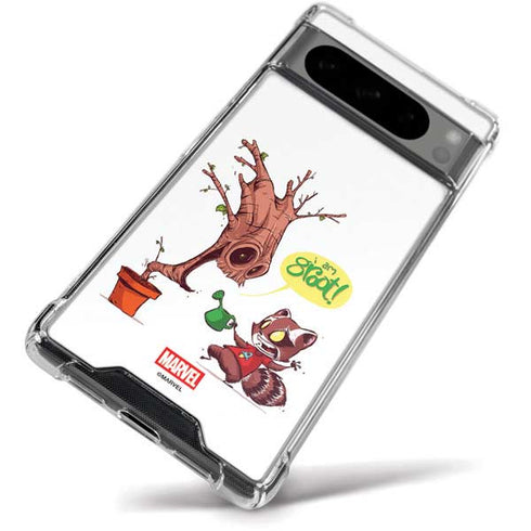 Marvel Rocket Raccoon and Groot Tall Tails Google Pixel 8 Pro Clear Case